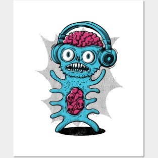 Brainy Music Monster Posters and Art